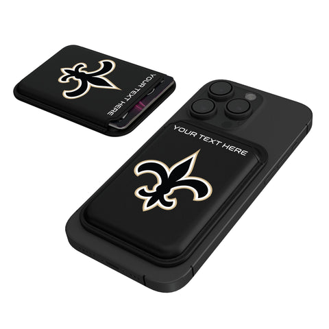 New Orleans Saints Personalized Insignia Black Magnetic Credit Card Wallet