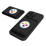 Pittsburgh Steelers Linen Black Magnetic Credit Card Wallet-0