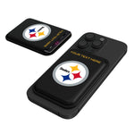 Pittsburgh Steelers Personalized Insignia Black Magnetic Credit Card Wallet