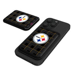 Pittsburgh Steelers Plaid Black Magnetic Credit Card Wallet-0