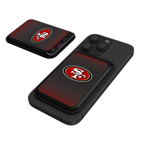 San Francisco 49ers Linen Black Magnetic Credit Card Wallet-0