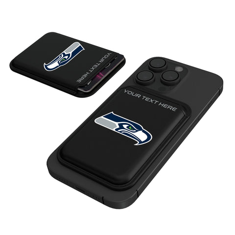 Seattle Seahawks Personalized Insignia Black Magnetic Credit Card Wallet