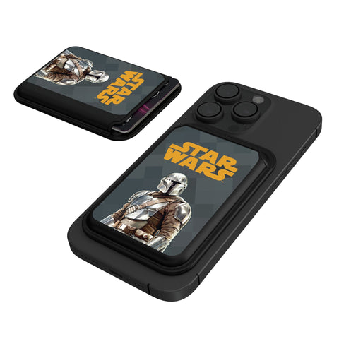 Star Wars: The Mandalorian Din Djarin Color Block Black Magnetic Credit Card Wallet