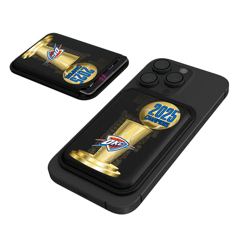 Oklahoma City Thunder 2025 NBA Champions Black Magnetic Credit Card Wallet