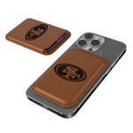San Francisco 49ers Woodburned Brown Magnetic Credit Card Wallet-0