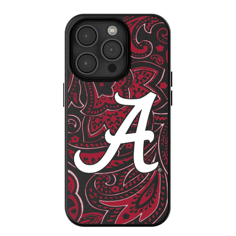 University of Alabama Crimson Tide Script A Paisley MagSafe Compatible Phone Case for Apple iPhone