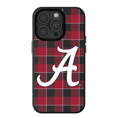 University of Alabama Crimson Tide Script A Plaid MagSafe Compatible Phone Case for Apple iPhone