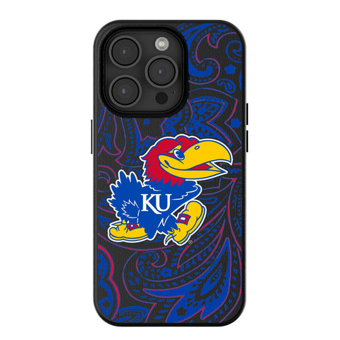 University of Kansas Jayhawks Paisley MagSafe Compatible Phone Case for Apple iPhone