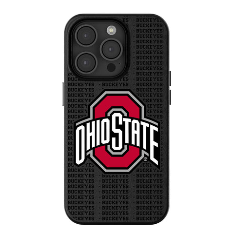 Ohio State University Buckeyes Text Backdrop MagSafe Compatible Phone Case for Apple iPhone