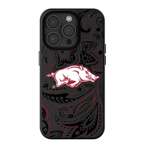 University of Arkansas Fayetteville Razorbacks Paisley MagSafe Compatible Phone Case for Apple iPhone