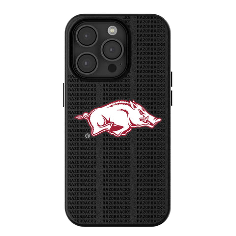 University of Arkansas Fayetteville Razorbacks Text Backdrop MagSafe Compatible Phone Case for Apple iPhone