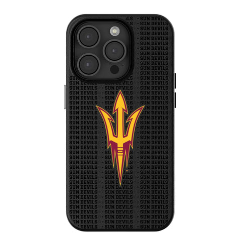 Arizona State University Sun Devils Text Backdrop MagSafe Compatible Phone Case for Apple iPhone