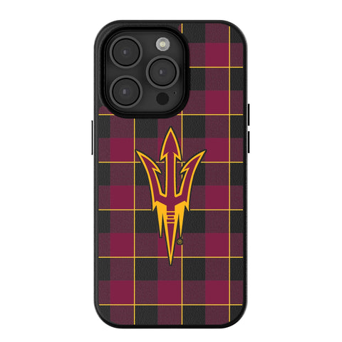 Arizona State University Sun Devils Plaid MagSafe Compatible Phone Case-0