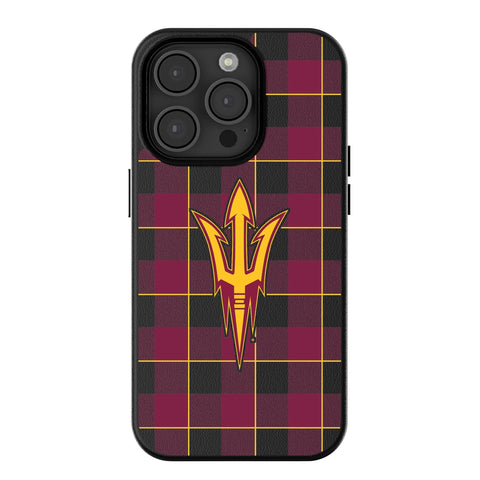 Arizona State University Sun Devils Plaid MagSafe Compatible Phone Case for Apple iPhone