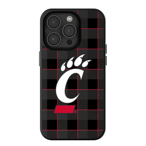 Cincinnati Bearcats Plaid Magnetic Phone Case-0