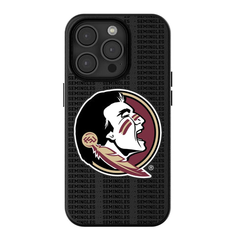 Florida State University Seminoles Text Backdrop MagSafe Compatible Phone Case for Apple iPhone