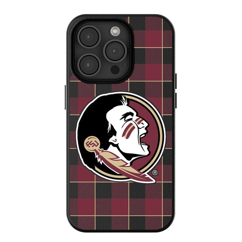 Florida State University Seminoles Plaid MagSafe Compatible Phone Case for Apple iPhone