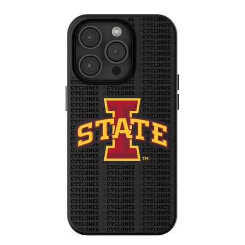 Iowa State University Cyclones Text Backdrop MagSafe Compatible Phone Case for Apple iPhone