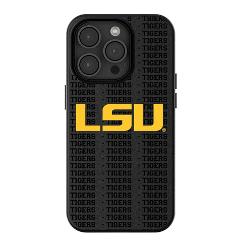 Louisiana State University Tigers Text Backdrop MagSafe Compatible Phone Case for Apple iPhone