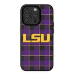 Louisiana State University Tigers Plaid MagSafe Compatible Phone Case for Apple iPhone