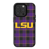 Louisiana State University Tigers Plaid MagSafe Compatible Phone Case for Apple iPhone