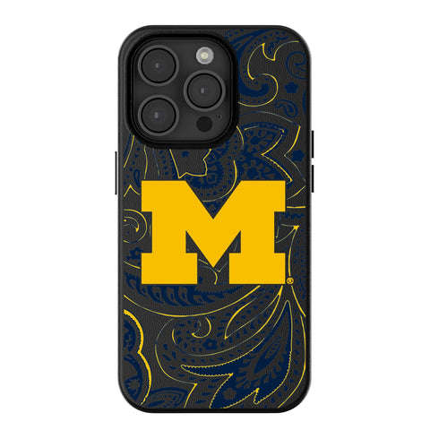 University of Michigan Wolverines Paisley MagSafe Compatible Phone Case for Apple iPhone