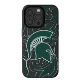 Michigan State University Spartans Paisley MagSafe Compatible Phone Case for Apple iPhone