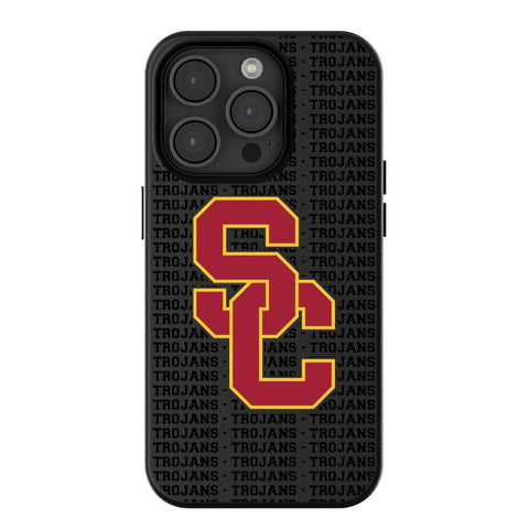 University of Southern California Trojans Text Backdrop MagSafe Compatible Phone Case for Apple iPhone