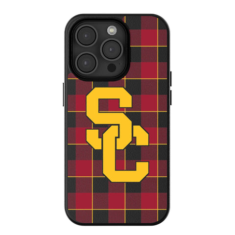 University of Southern California Trojans Plaid MagSafe Compatible Phone Case for Apple iPhone