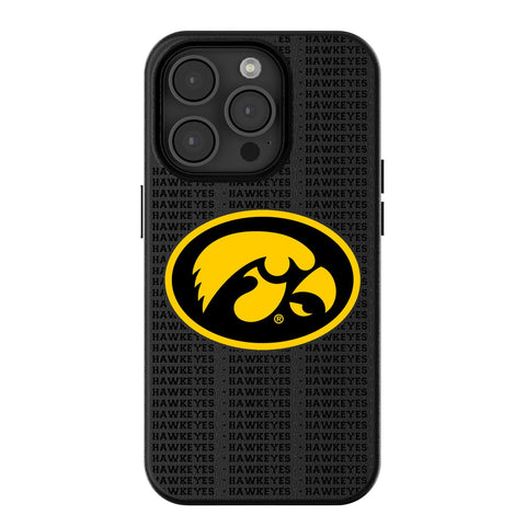 University of Iowa Hawkeyes Text Backdrop MagSafe Compatible Phone Case for Apple iPhone