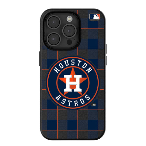 Houston Astros Plaid MagSafe Compatible Phone Case for Apple iPhone