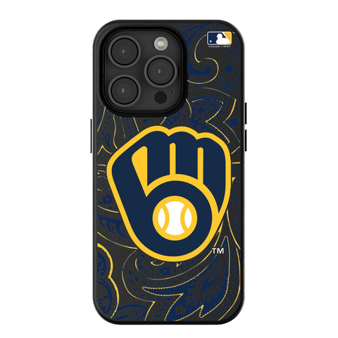 Milwaukee Brewers Paisley MagSafe Compatible Phone Case for Apple iPhone