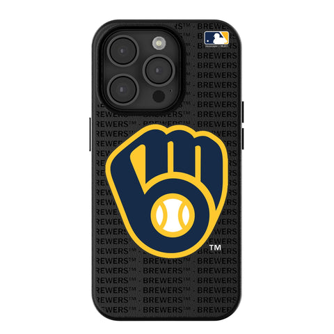 Milwaukee Brewers Text Backdrop MagSafe Compatible Phone Case for Apple iPhone