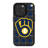 Milwaukee Brewers Plaid MagSafe Compatible Phone Case for Apple iPhone