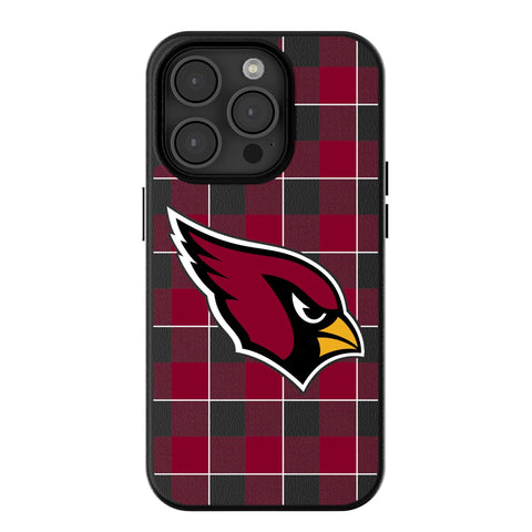 Arizona Cardinals Plaid Magnetic Phone Case-0