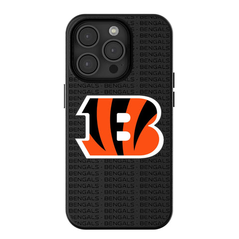 Cincinnati Bengals Text Backdrop MagSafe Compatible Phone Case for Apple iPhone