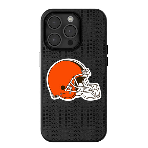 Cleveland Browns Text Backdrop MagSafe Compatible Phone Case for Apple iPhone