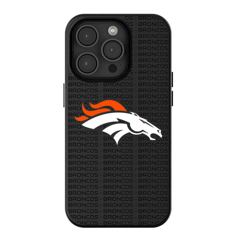 Denver Broncos Text Backdrop MagSafe Compatible Phone Case for Apple iPhone
