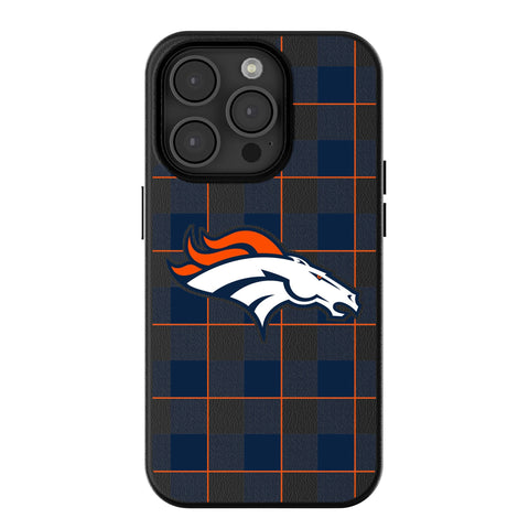 Denver Broncos Plaid MagSafe Compatible Phone Case for Apple iPhone