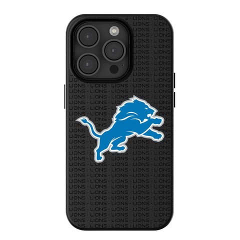 Detroit Lions Text Backdrop MagSafe Compatible Phone Case for Apple iPhone