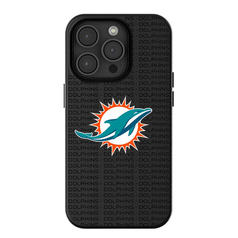 Miami Dolphins Text Backdrop MagSafe Compatible Phone Case for Apple iPhone
