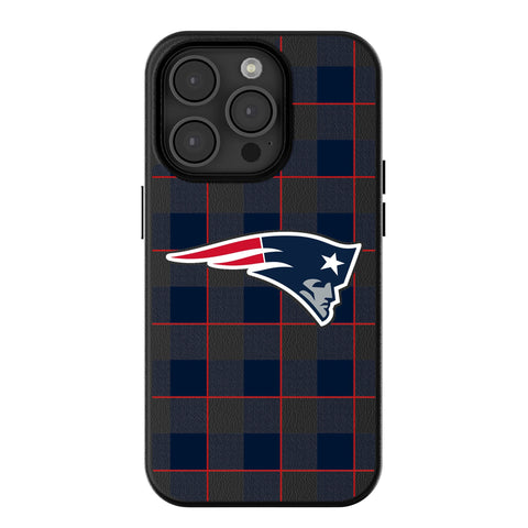 New England Patriots Plaid MagSafe Compatible Phone Case for Apple iPhone