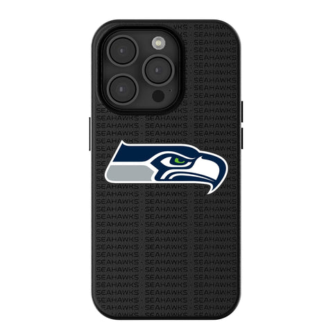 Seattle Seahawks Text Backdrop MagSafe Compatible Phone Case for Apple iPhone