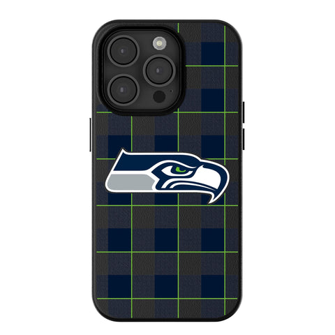 Seattle Seahawks Plaid Magnetic Phone Case-0