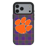Clemson University Tigers Plaid MagSafe Compatible Phone Case for Apple iPhone 17 Series
