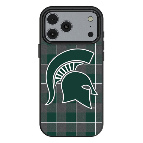 Michigan State University Spartans Plaid MagSafe Compatible Phone Case for Apple iPhone 17 Series