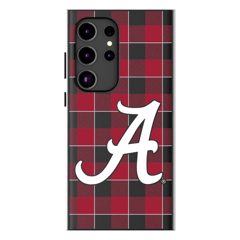 University of Alabama Crimson Tide Script A Plaid MagSafe Compatible Phone Case for Samsung Galaxy