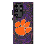 Clemson University Tigers Paisley MagSafe Compatible Phone Case for Samsung Galaxy