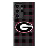 University of Georgia Bulldogs Plaid MagSafe Compatible Phone Case for Samsung Galaxy