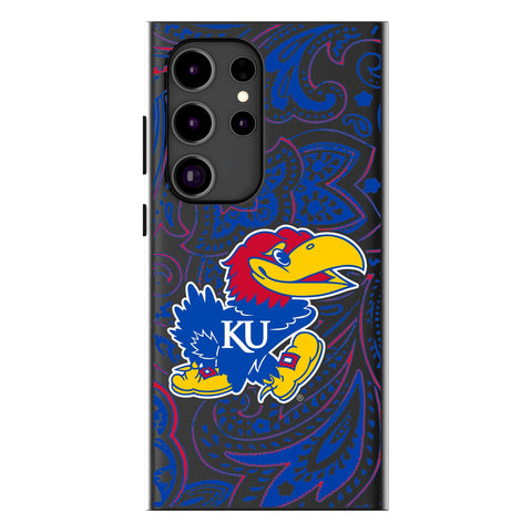 University of Kansas Jayhawks Paisley MagSafe Compatible Phone Case for Samsung Galaxy